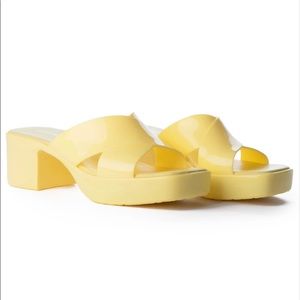 Jeffrey Campbell yellow bubblegum sandals